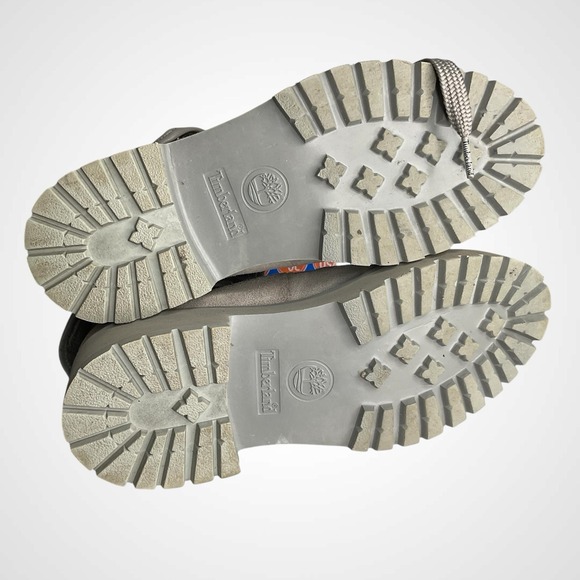 Timberland Carnaby Fold-Down Grey Red Boots Womens Size 6 Waterproof Minimalist - Picture 8 of 9